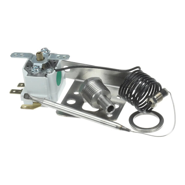 A Champion 901233 thermostat kit with a temperature sensor, mounting bracket, and coiled capillary tube.
