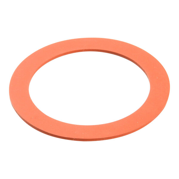 A flat, circular orange gasket likely used for sealing drains.