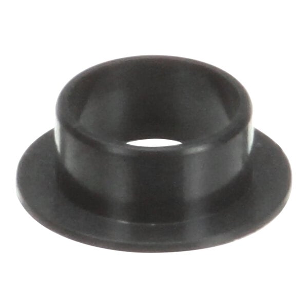 A black plastic bearing for a rinse arm, typically used in dishwashing equipment.