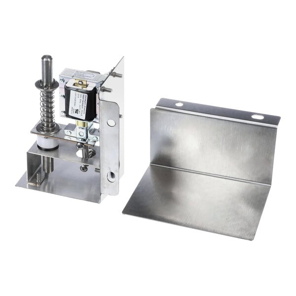 A stainless steel door lock assembly kit for Champion DH6000/T service equipment, including a spring-loaded locking mechanism and a mounting bracket.