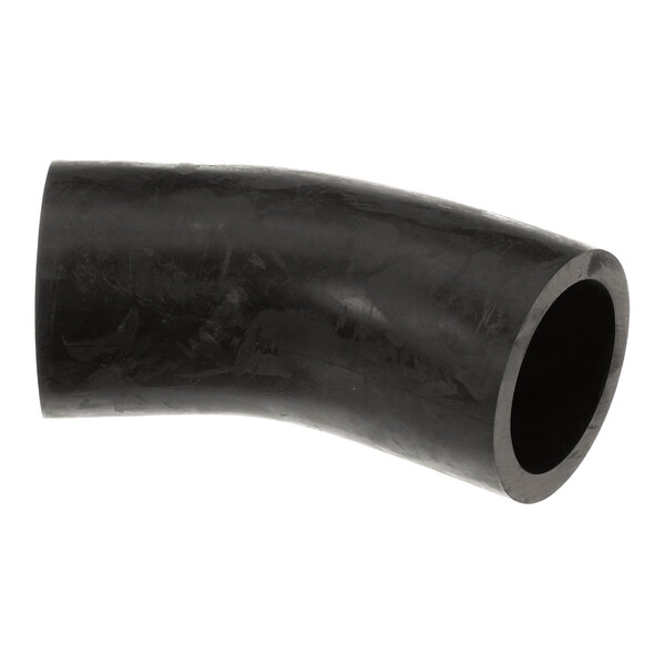 A black curved rubber hose used for pump suction applications.