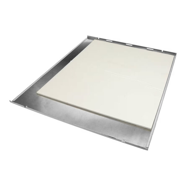 A metal side panel assembly with an attached white insulation board, designed for Ice-O-Matic equipment.