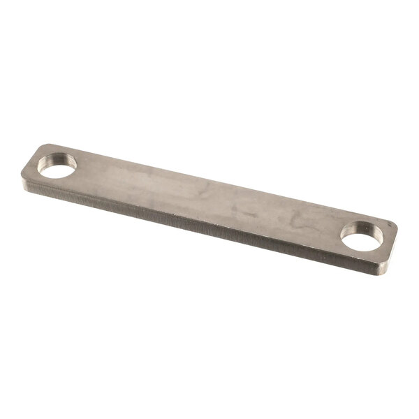 A flat metal drive linkage bar with two holes at each end.