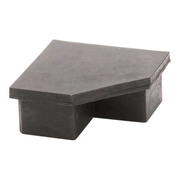 A black rubber cornerpost plug for Champion equipment.