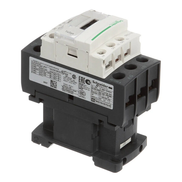 A Schneider Electric contactor, model LC1D2510G7, used for controlling electrical circuits.