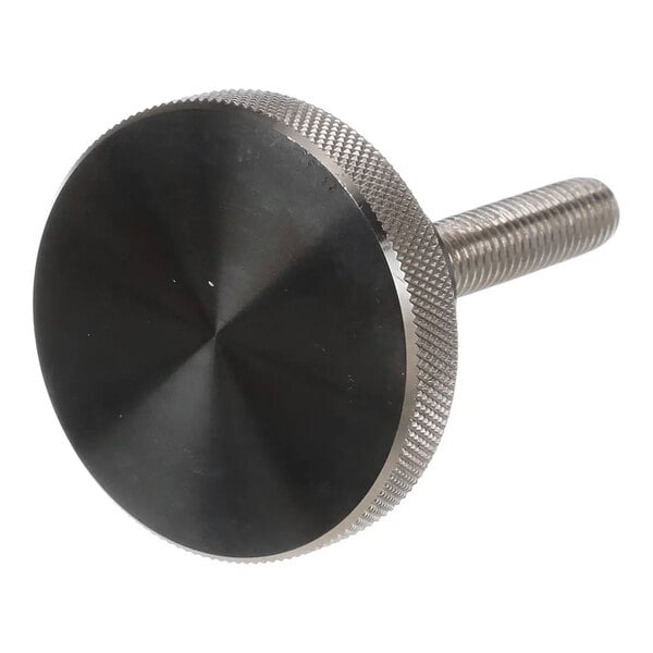 A metal front panel knob with a stud, designed for XLT Ovens.