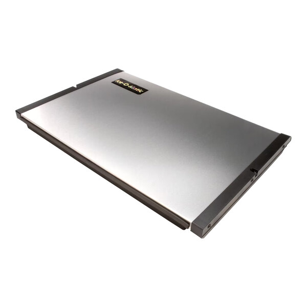 A stainless steel front panel assembly for an Ice-O-Matic ice machine.