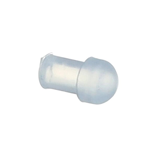 A small, translucent rubber stopper for use with Carpigiani equipment.