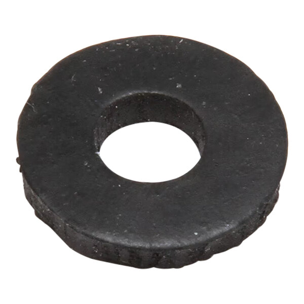 A black washer packing with a 0.688 inch outer diameter, 0.375 inch inner diameter, and 0.12 inch thickness.
