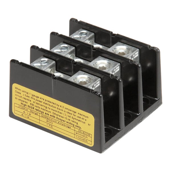 A three-pole input terminal block rated for 175 amps, used for electrical power distribution.