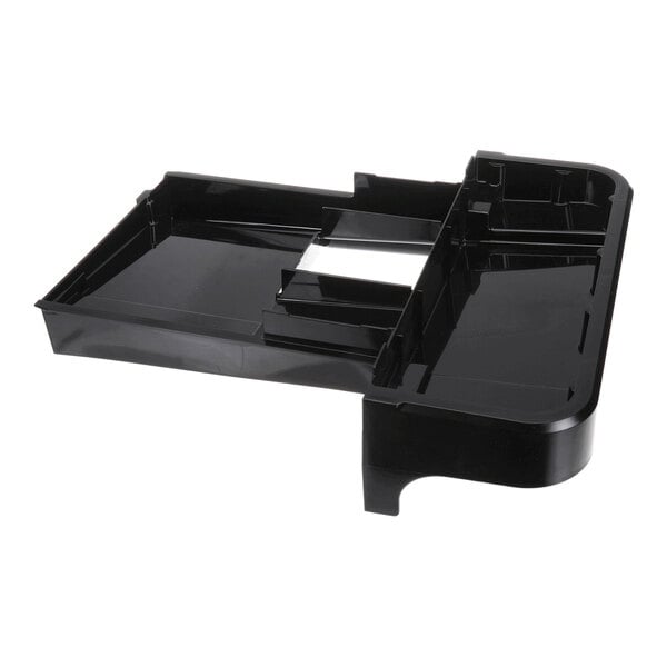 A black plastic drip tray assembly with multiple compartments, designed for use with Bunn beverage equipment.