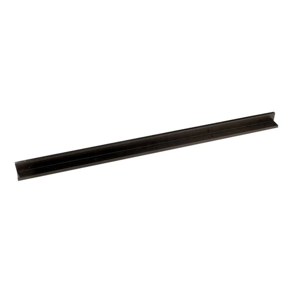 A long, narrow black wear strip designed for the bottom of a door.