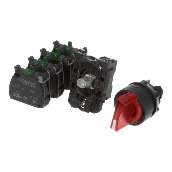 A Champion 900859 three-position maintained red selector switch kit with contact blocks.