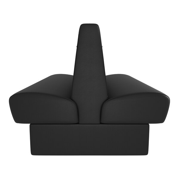 A black double back booth seat with a head roll, designed for cafe or restaurant use.