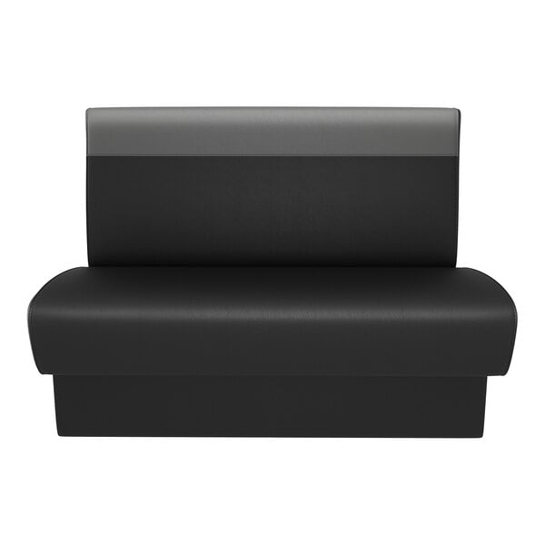 A 30-inch long double back booth with a graphite head roll and a 36-inch high backrest.