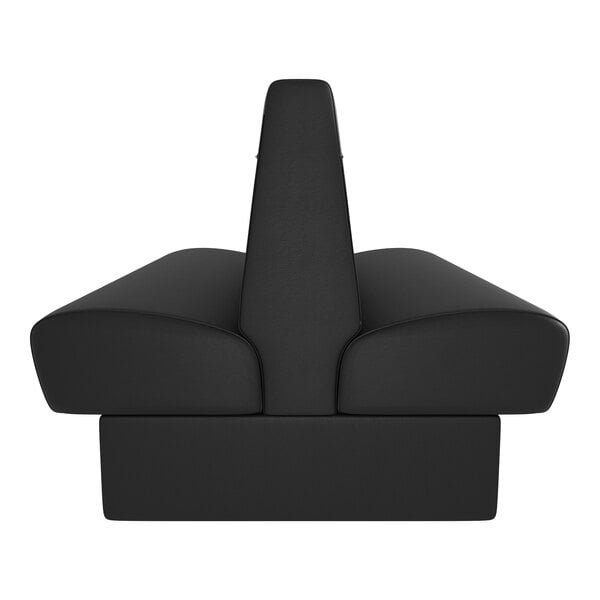 A black double-sided booth seat with a high backrest and a graphite finish.