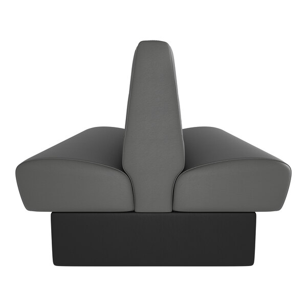 A graphite-colored double back booth with diamond tufting and a 42-inch high backrest.