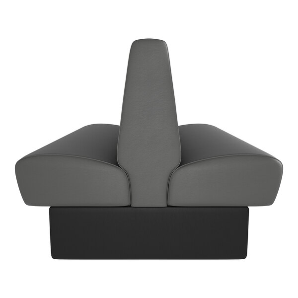 A double-sided booth seat with a graphite-colored cushion and a black base, featuring a 36-inch high backrest.