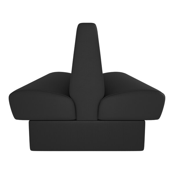 A black double back booth seat with a high backrest and cushioned seating.