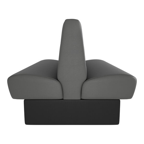 A graphite-colored double back booth with diamond tufting and a 36-inch high backrest.