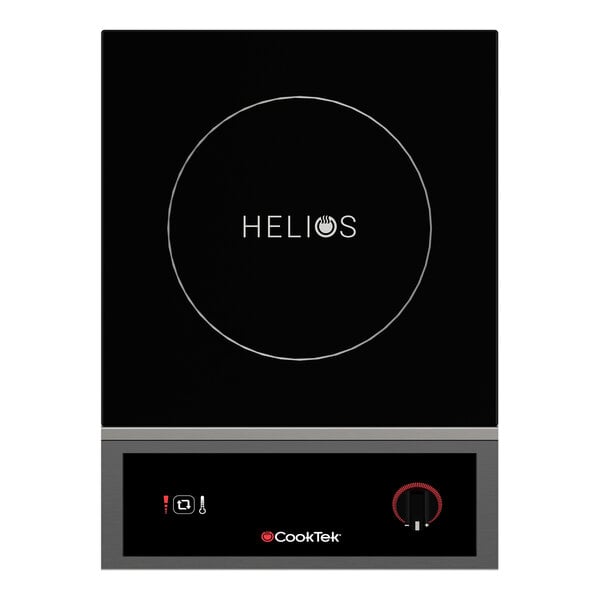 A freestanding countertop induction range with a single hob and standard display, branded CookTek Helios.