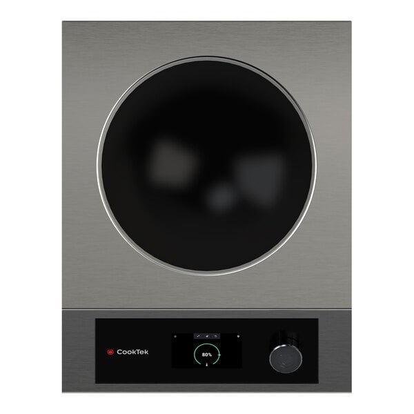 A freestanding countertop induction wok range with a touch display and single hob.