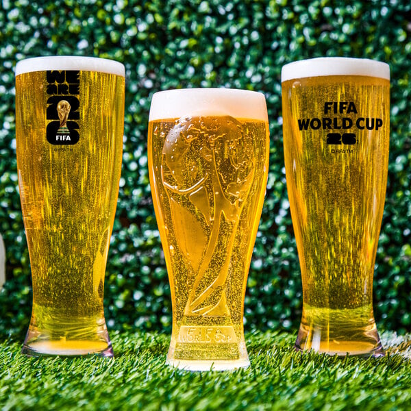 GET FIFA World Cup 2026™ 22 oz. SAN Plastic Pilsner Glass with Color Logo - 24/Case