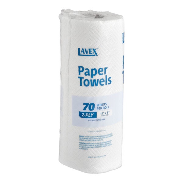 A roll of Lavex 2-ply paper towels with 70 sheets per roll.