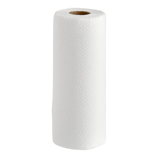 A roll of white 2-ply paper towels.