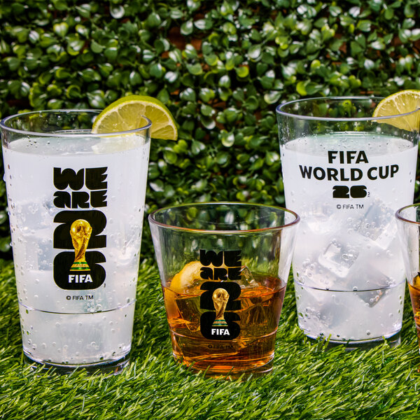 GET FIFA World Cup 2026™ 20 oz. SAN Plastic Stackable Mixing Glass with Color Logo - 24/Case