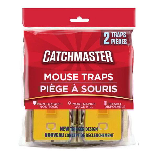Catchmaster 602RE-18F Wooden Mouse Snap Trap with Expanded Trigger - 36/Case