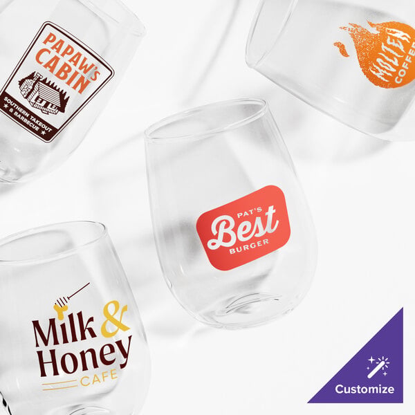 Acopa 17 oz. Customizable Stemless Wine Glass - 12/Case