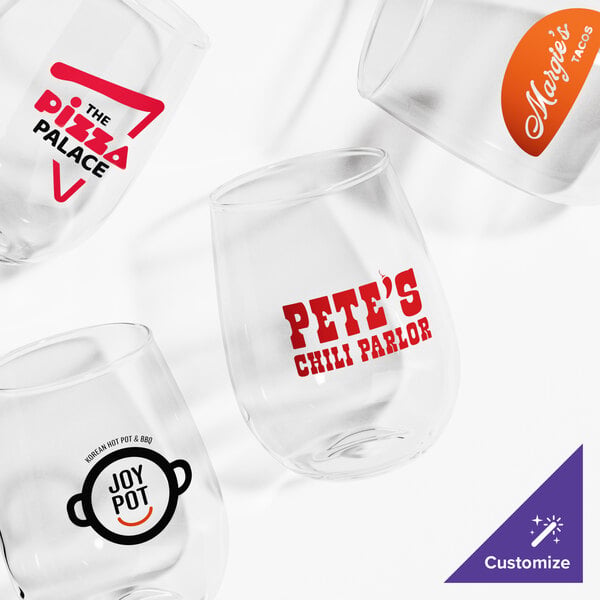 Acopa 15 oz. Customizable Stemless Wine Glass / Candle Holder - 12/Case