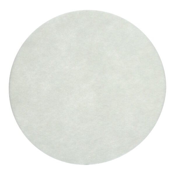 A round, white 15-inch carpet bonnet pad.