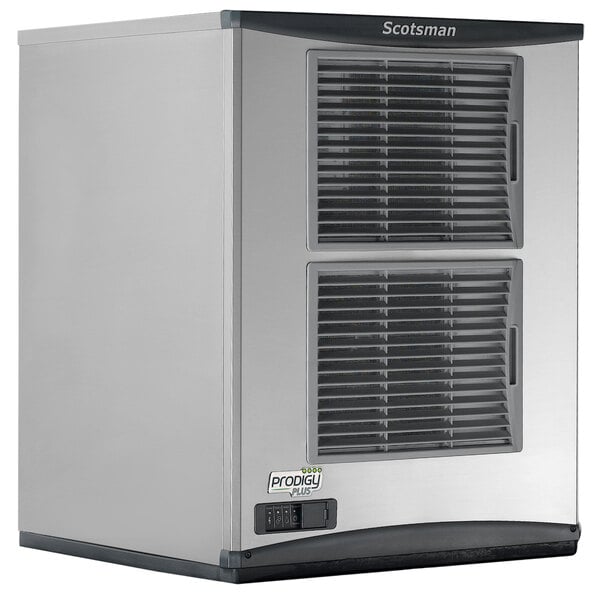 A commercial Scotsman Prodigy Plus Series 22-inch air-cooled hard nugget ice machine.