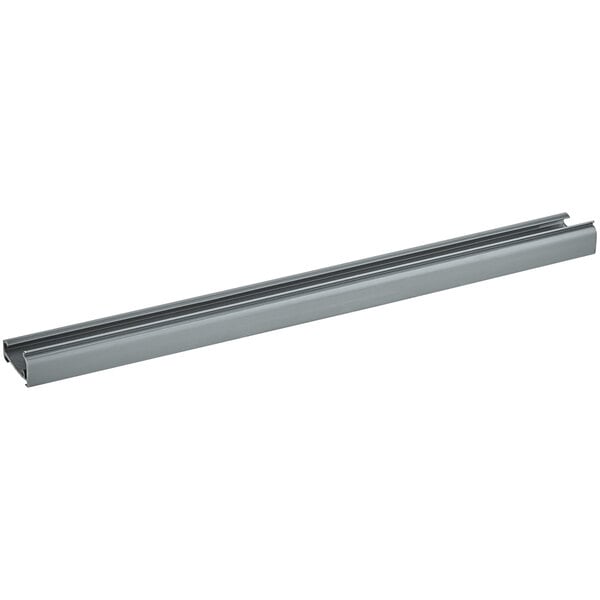 A gray 13-inch label holder designed for wire shelving.
