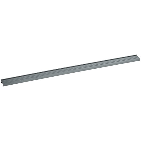 A gray 25-inch label holder designed for wire shelving.