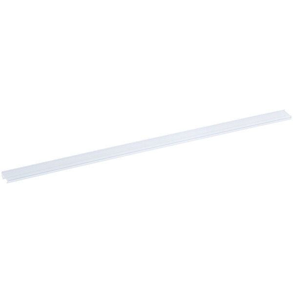 A clear 31-inch label holder designed for wire shelving.