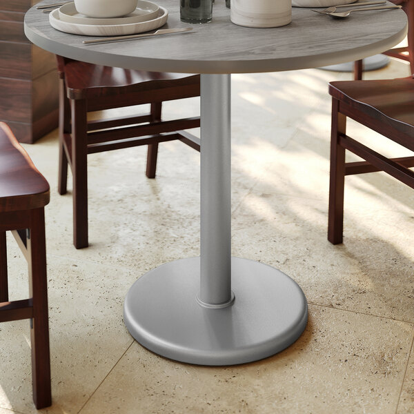 Flash Furniture Beverly 18" Round Silver Standard Height Table Base with 3" Column