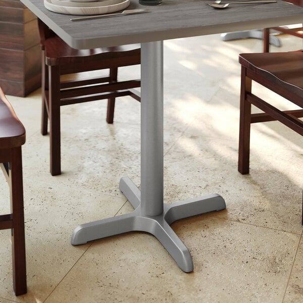 Flash Furniture Beverly 22" x 22" Silver Standard Height Table Base with 3" Column