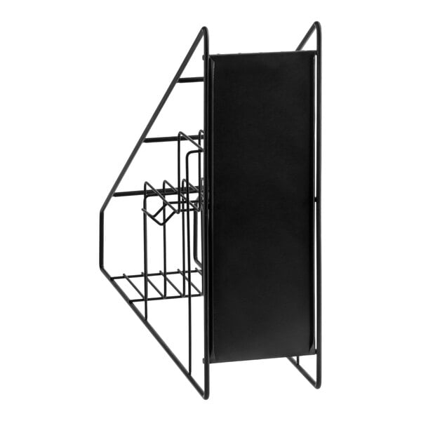 Torani 3-Tier 3-Bottle Black Stainless Steel Wire Rack for 64 oz. Flavoring Sauce Bottles