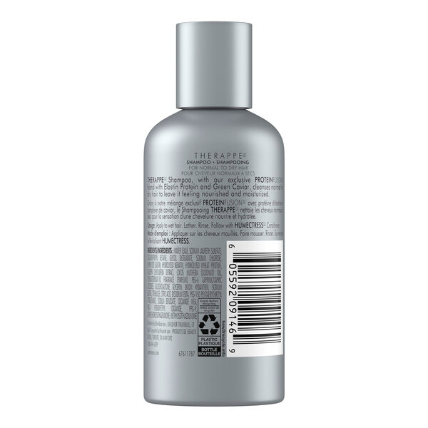 A small silver bottle of Nexxus Therappe Pro Fusion Shampoo, 3 fluid ounces.