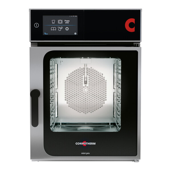 A stainless steel Convotherm Mini Pro CMN 6.10ET electric combi oven with a glass door and easyTouch controls.