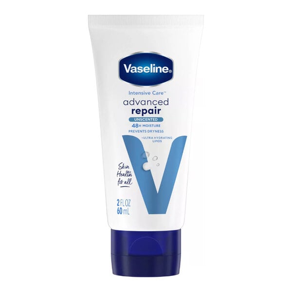 A 2 fl. oz. tube of Vaseline Intensive Care Unscented Advanced Repair Lotion.