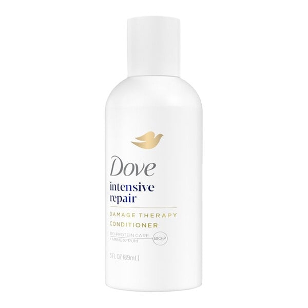 A 3 fl. oz. bottle of Dove Intensive Repair Damage Therapy Conditioner.