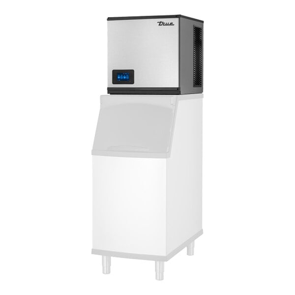 A commercial air-cooled large cube ice machine with antimicrobial protection, designed for high-capacity ice production.