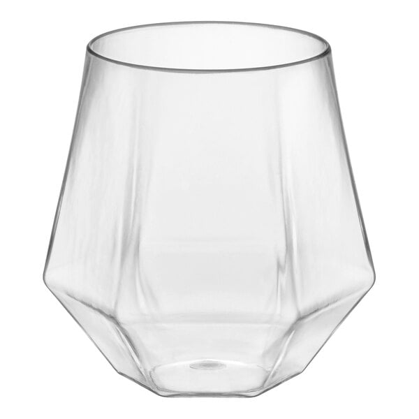 Visions 12 oz. Diamond Clear Plastic Stemless Wine Glass - 64/Case