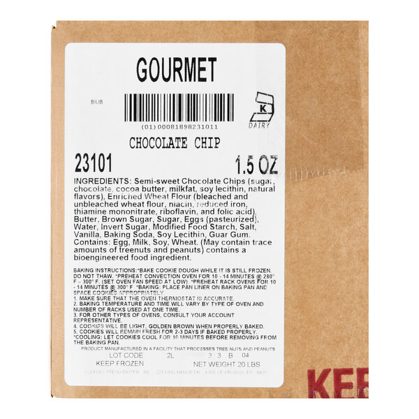 Hope's Cookies Chocolate Chip Cookie Dough 1.5 oz. - 213/Case