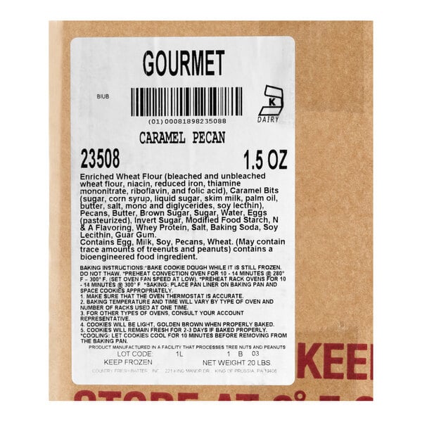 Hope's Cookies Caramel Pecan Cookie Dough 1.5 oz. - 213/Case