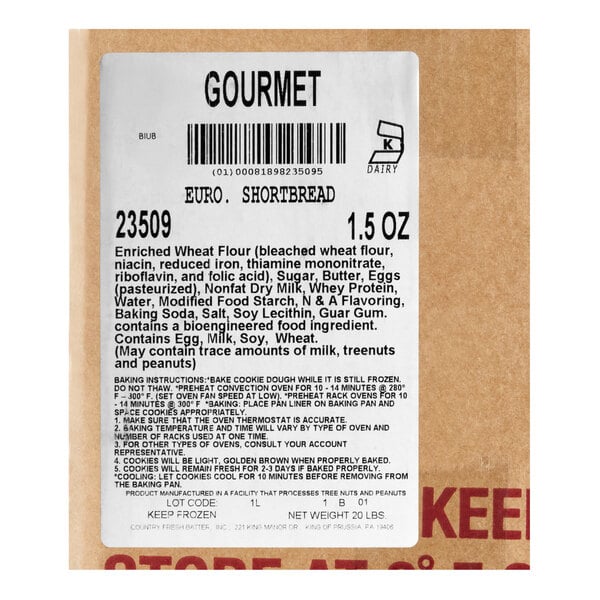 Hope's Cookies European Shortbread Cookie Dough 1.5 oz. - 213/Case